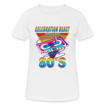 KASSETTE CELEBRATION BEAST 80ER - Frauen T-Shirt atmungsaktiv - Weiß - Vorne - AI Model Female 172 dark (172cm)
