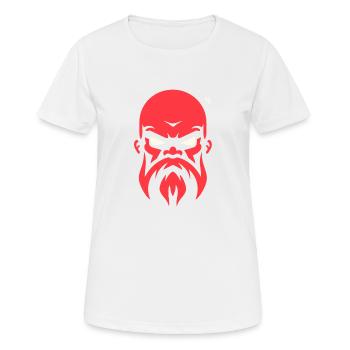 Homme chauve avec barbe, homme fort - T-shirt respirant Femme - blanc - Devant - AI Model Female 172 dark (172cm)