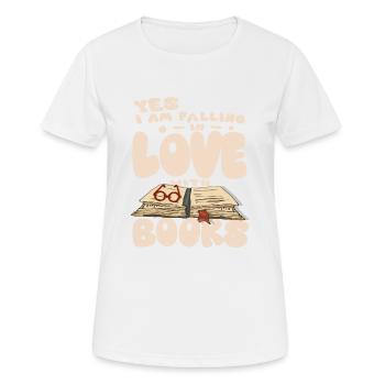 Ich liebe Bücher - Buch - Frauen T-Shirt atmungsaktiv - Weiß - Vorne - AI Model Female 172 dark (172cm)