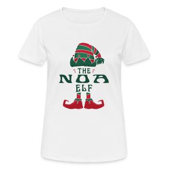 Der Noa Elf Pyjama für lustige Weihnachtsfeiertage - Frauen T-Shirt atmungsaktiv - Weiß - Vorne - AI Model Female 172 dark (172cm)
