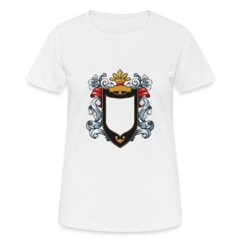 Wappen Symbol - Frauen T-Shirt atmungsaktiv - Weiß - Vorne - AI Model Female 172 dark (172cm)