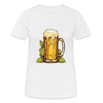 Bierglas Hopfen Malz Bier - Frauen T-Shirt atmungsaktiv - Weiß - Vorne - AI Model Female 172 dark (172cm)