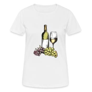 wine glass wine grapes wine - Women's Breathable T-Shirt - white - Front - AI Model Female 172 dark (172cm)