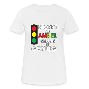 Stoppt die Ampel - genug ist genug - Frauen T-Shirt atmungsaktiv - Weiß - Vorne - AI Model Female 172 dark (172cm)