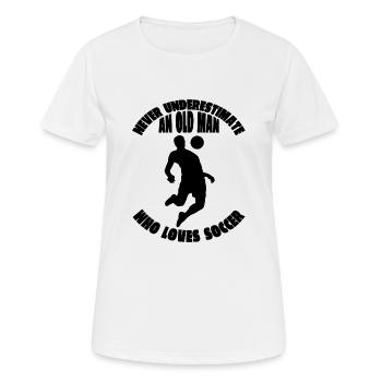 Fußballdesign Fußballspieler Fußballmannschaft - Frauen T-Shirt atmungsaktiv - Weiß - Vorne - AI Model Female 172 dark (172cm)