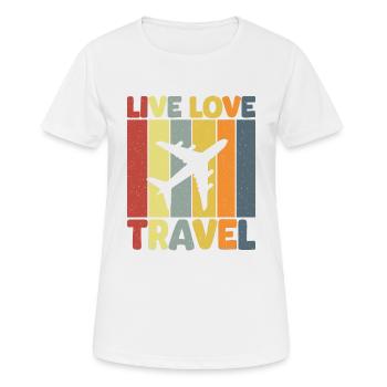 Vivre l’amour Voyage - T-shirt respirant Femme - blanc - Devant - AI Model Female 172 dark (172cm)