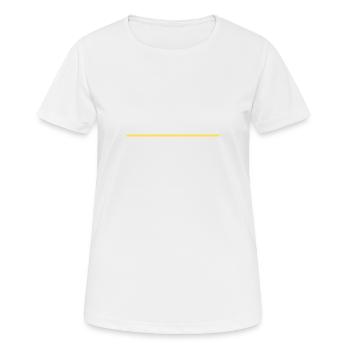Strich gelb - Frauen T-Shirt atmungsaktiv - Weiß - Vorne - AI Model Female 172 dark (172cm)