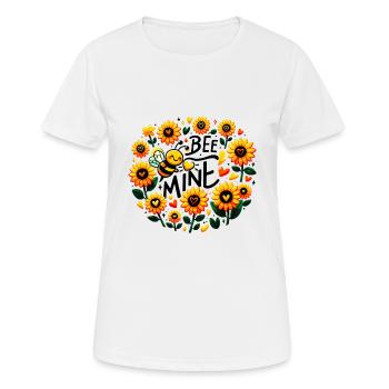 Bee Mine : abeille lunatique et fleurs ludiques - T-shirt respirant Femme - blanc - Devant - AI Model Female 172 dark (172cm)