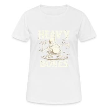 Squelette épais avec des os massifs - T-shirt respirant Femme - blanc - Devant - AI Model Female 172 dark (172cm)