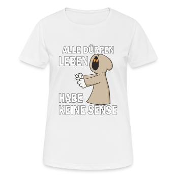 SENSENMANN HABE KEINE SENSE - Frauen T-Shirt atmungsaktiv - Weiß - Vorne - AI Model Female 172 dark (172cm)