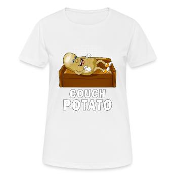 COUCH POTATO - Frauen T-Shirt atmungsaktiv - Weiß - Vorne - AI Model Female 172 dark (172cm)