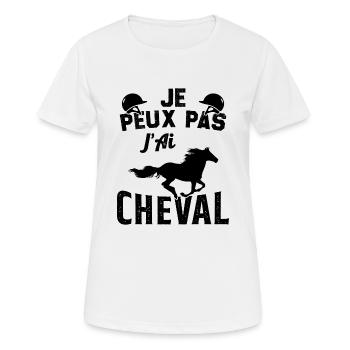 Ich kann nicht, ich habe ein Pferd - Frauen T-Shirt atmungsaktiv - Weiß - Vorne - AI Model Female 172 dark (172cm)
