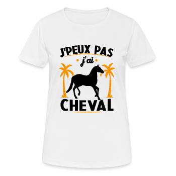 Ich kann nicht, ich habe ein Pferd - Frauen T-Shirt atmungsaktiv - Weiß - Vorne - AI Model Female 172 dark (172cm)