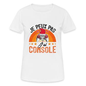 Je peux pas j ai console - T-shirt respirant Femme - blanc - Devant - AI Model Female 172 dark (172cm)