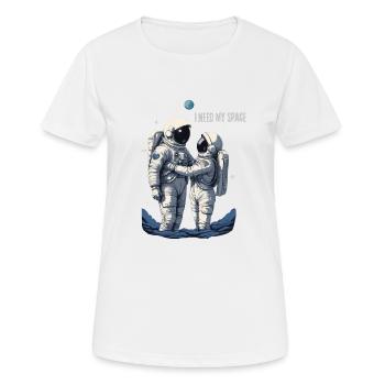 Verliebtes Astronautenpaar - Frauen T-Shirt atmungsaktiv - Weiß - Vorne - AI Model Female 172 dark (172cm)