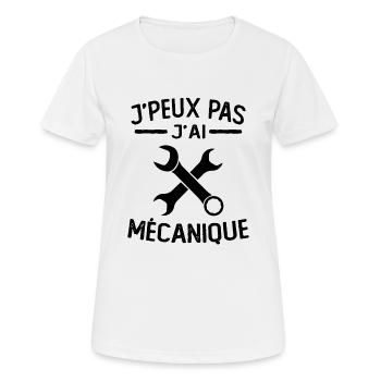 je peux pas j ai mécanique - T-shirt respirant Femme - blanc - Devant - AI Model Female 172 dark (172cm)
