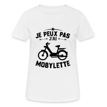 Ich kann nicht, ich habe ein Moped-Geschenk - Frauen T-Shirt atmungsaktiv - Weiß - Vorne - AI Model Female 172 dark (172cm)