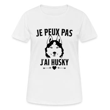 Ich kann keinen Husky haben - Frauen T-Shirt atmungsaktiv - Weiß - Vorne - AI Model Female 172 dark (172cm)