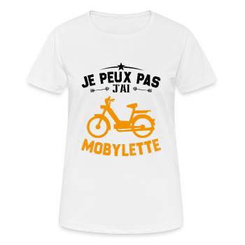 Ich kann nicht, ich habe ein Moped-Geschenk - Frauen T-Shirt atmungsaktiv - Weiß - Vorne - AI Model Female 172 dark (172cm)