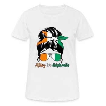 Maillot Foot Côte D'ivoire 2024 Supporter Eléphant - T-shirt respirant Femme - blanc - Devant - AI Model Female 172 dark (172cm)