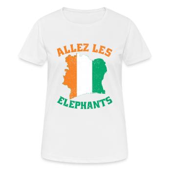 Les Elephants Maillot Football Côte D'ivoire 2024 - T-shirt respirant Femme - blanc - Devant - AI Model Female 172 dark (172cm)