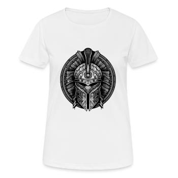 Spartaner Porträt Helm Gladiator Logo - Frauen T-Shirt atmungsaktiv - Weiß - Vorne - AI Model Female 172 dark (172cm)