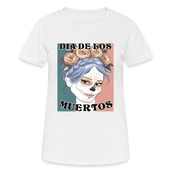DIA DE LOS MUERTOS - Frauen T-Shirt atmungsaktiv - Weiß - Vorne - AI Model Female 172 dark (172cm)