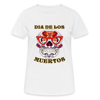 DIA DE LOS MUERTOS - Frauen T-Shirt atmungsaktiv - Weiß - Vorne - AI Model Female 172 dark (172cm)