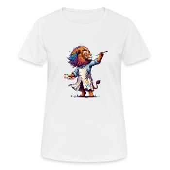 Cute Lion Artist - Women's Breathable T-Shirt - white - Front - AI Model Female 172 dark (172cm)