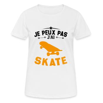 I can't skate - Women's Breathable T-Shirt - white - Front - AI Model Female 172 dark (172cm)