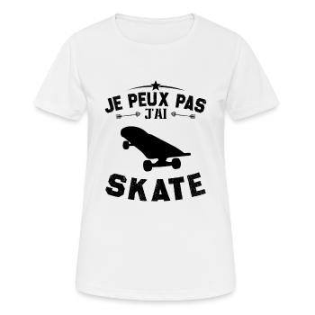 I can't skate - Women's Breathable T-Shirt - white - Front - AI Model Female 172 dark (172cm)