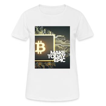 Bitcoin - Kryptowährung Epic - Frauen T-Shirt atmungsaktiv - Weiß - Vorne - AI Model Female 172 dark (172cm)