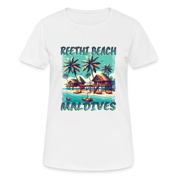 Maldives Reethi Beach Grunge Recreation - Women's Breathable T-Shirt - white - Front - AI Model Female 172 dark (172cm)