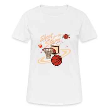 Basketball Shoot for the Stars - Frauen T-Shirt atmungsaktiv - Weiß - Vorne - AI Model Female 172 dark (172cm)
