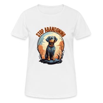 Arrêtez d’abandonner les chiens - T-shirt respirant Femme - blanc - Devant - AI Model Female 172 dark (172cm)