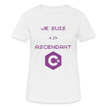 Gift for Developer C# - Women's Breathable T-Shirt - white - Front - AI Model Female 172 dark (172cm)