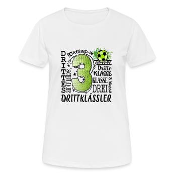 3. Klasse Fußball - Frauen T-Shirt atmungsaktiv - Weiß - Vorne - AI Model Female 172 dark (172cm)