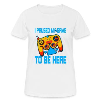 Gamer Pause Engagement – Spielecontroller Design - Frauen T-Shirt atmungsaktiv - Weiß - Vorne - AI Model Female 172 dark (172cm)
