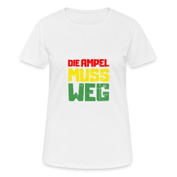 Il faut que les feux tricolores disparaissent ! Nouvelles élections en Allemagne - T-shirt respirant Femme - blanc - Devant - AI Model Female 172 dark (172cm)