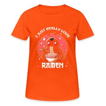 Really Love Ramen - Women's Breathable T-Shirt - neon orange - Front - AI Model Female 172 dark (172cm)