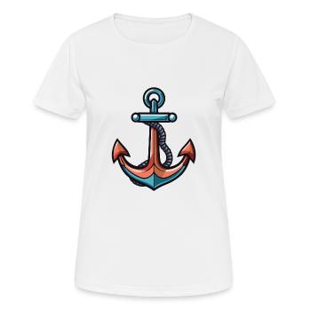 Anker Symbol Hafen - Frauen T-Shirt atmungsaktiv - Weiß - Vorne - AI Model Female 172 dark (172cm)