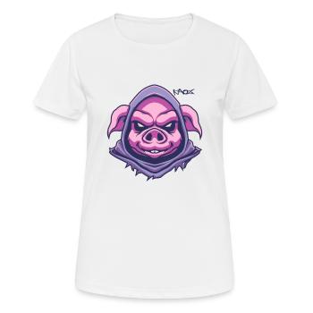 Rendez hommage à Pigletor, le cochon tyran magique - T-shirt respirant Femme - blanc - Devant - AI Model Female 172 dark (172cm)
