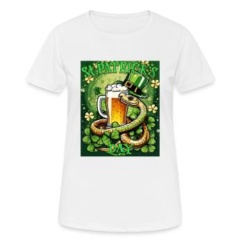JOUR DE LA SAINT-PATRICK SERPENT BIÈRE TRÈFLE - T-shirt respirant Femme - blanc - Devant - AI Model Female 172 dark (172cm)