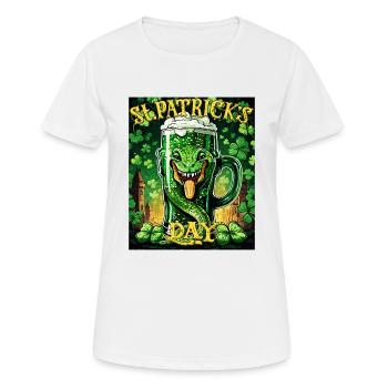JOUR DE LA SAINT-PATRICK SERPENT BIÈRE TRÈFLE - T-shirt respirant Femme - blanc - Devant - AI Model Female 172 dark (172cm)