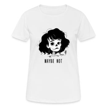 Maybe not, skull girl - Women's Breathable T-Shirt - white - Front - AI Model Female 172 dark (172cm)