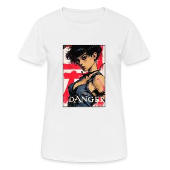 La fille de danger de l’anime - T-shirt respirant Femme - blanc - Devant - AI Model Female 172 dark (172cm)