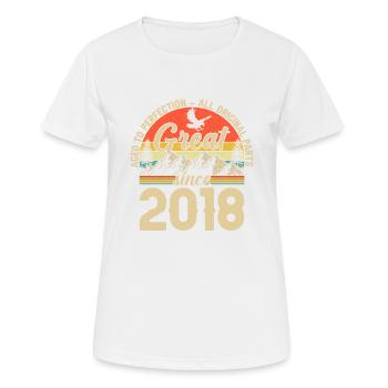 Jubilant Vintage Anniversaire Joie 2018 - T-shirt respirant Femme - blanc - Devant - AI Model Female 172 dark (172cm)