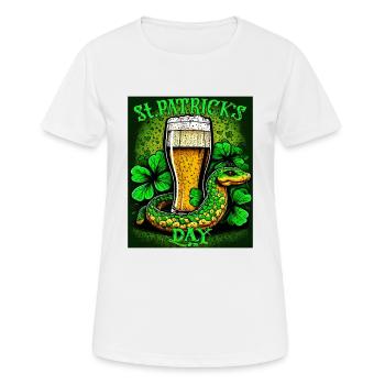 JOUR DE LA SAINT-PATRICK SERPENT BIÈRE TRÈFLE - T-shirt respirant Femme - blanc - Devant - AI Model Female 172 dark (172cm)