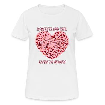 DES CONFETTIS ET BEAUCOUP D’AMOUR DANS LE CŒUR - T-shirt respirant Femme - blanc - Devant - AI Model Female 172 dark (172cm)