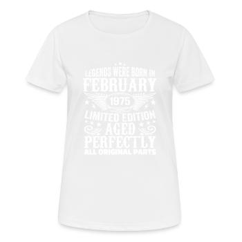 Légendaire depuis février 1975 - 49 ans - T-shirt respirant Femme - blanc - Devant - AI Model Female 172 dark (172cm)